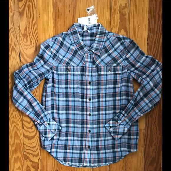 NWT Splendid Button-Up Plaid Shirt - Picture 3 of 9
